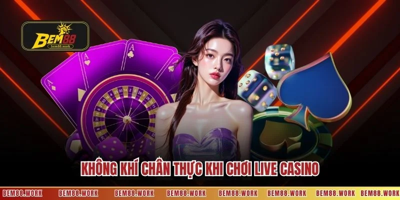 Không khí chân thực khi chơi live casino